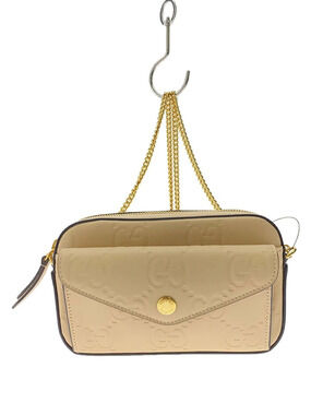 Gucci beige Pink Jumbo GG embossed Chain Crossbody Bag